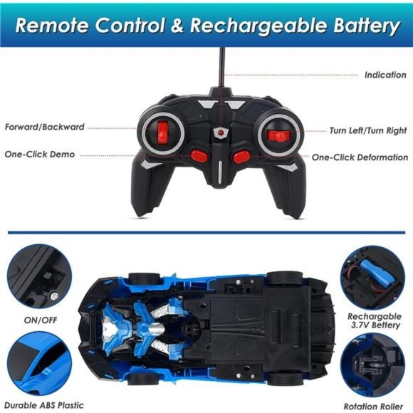 Remote Control Car,Rechargeable Transformable Remote Control Car for Boys&Girls - Picture 5 of 6